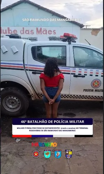 Mangabeiras: mulher é presa com drogas na rodoviária a caminho de Loreto