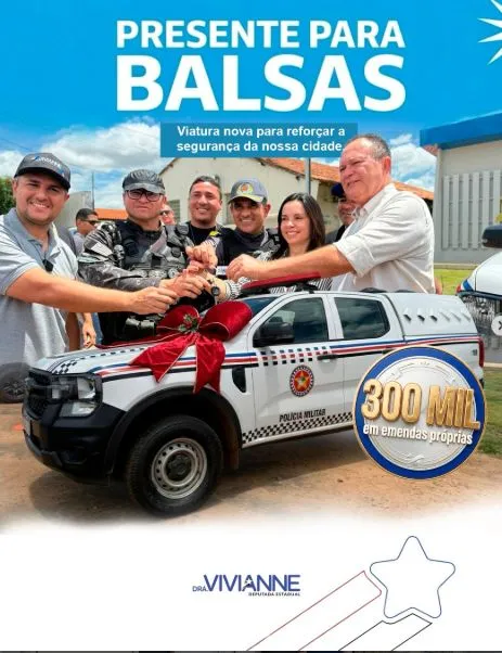  Balsas: Deputada Dra. Vivianne investe na segurança e entrega viatura 0 km para a Polícia Militar
