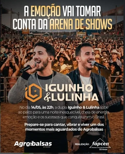 Confirmado: Iguinho e Lulinha no AGROBALSAS 2026! A dupla do forró e do piseiro