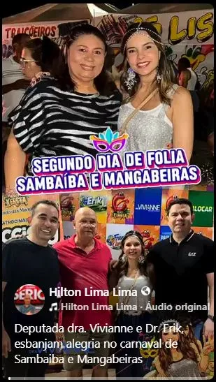 Deputada dra. Vivianne e Dr. Erik, esbanjam alegria no carnaval de Sambaiba e Mangabeiras