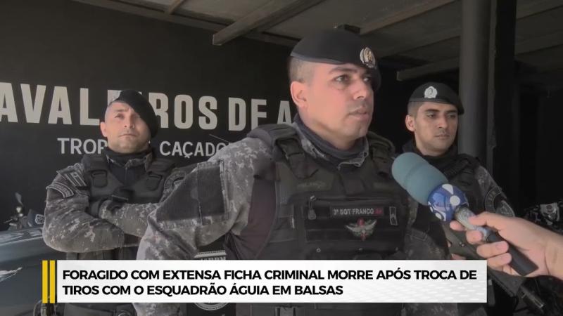 Balsas: foragido da justiça rouba moto, troca tiros com a polícia e morre no confronto com Esquadrão Águia (Rep. Gabigol)