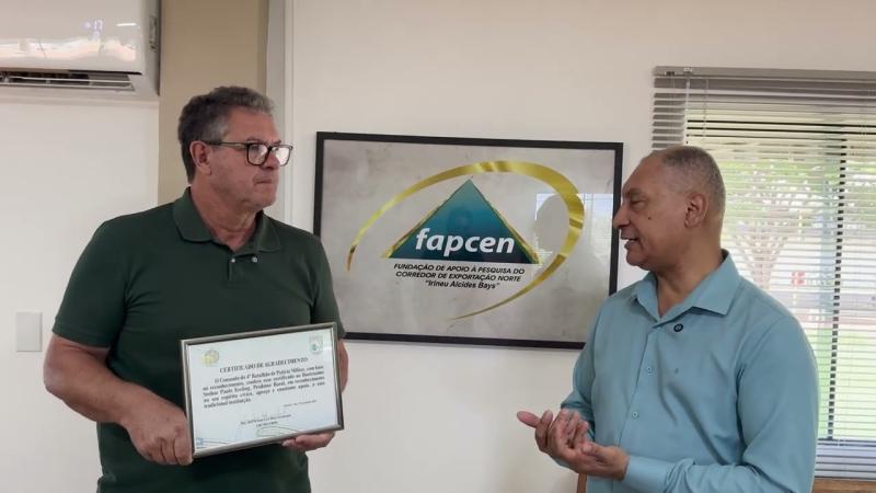 Paulo Kreling presidente da Fapcen, fala dos prêmios que ganhou pelo plantio direto, e certificado do 4º BPM 