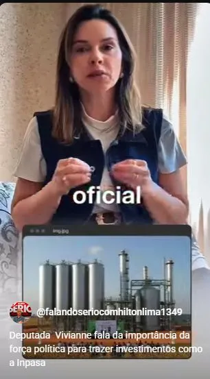 Deputada dra. Vivianne fala da importância da força política para trazer investimentos como a indústria Inpasa